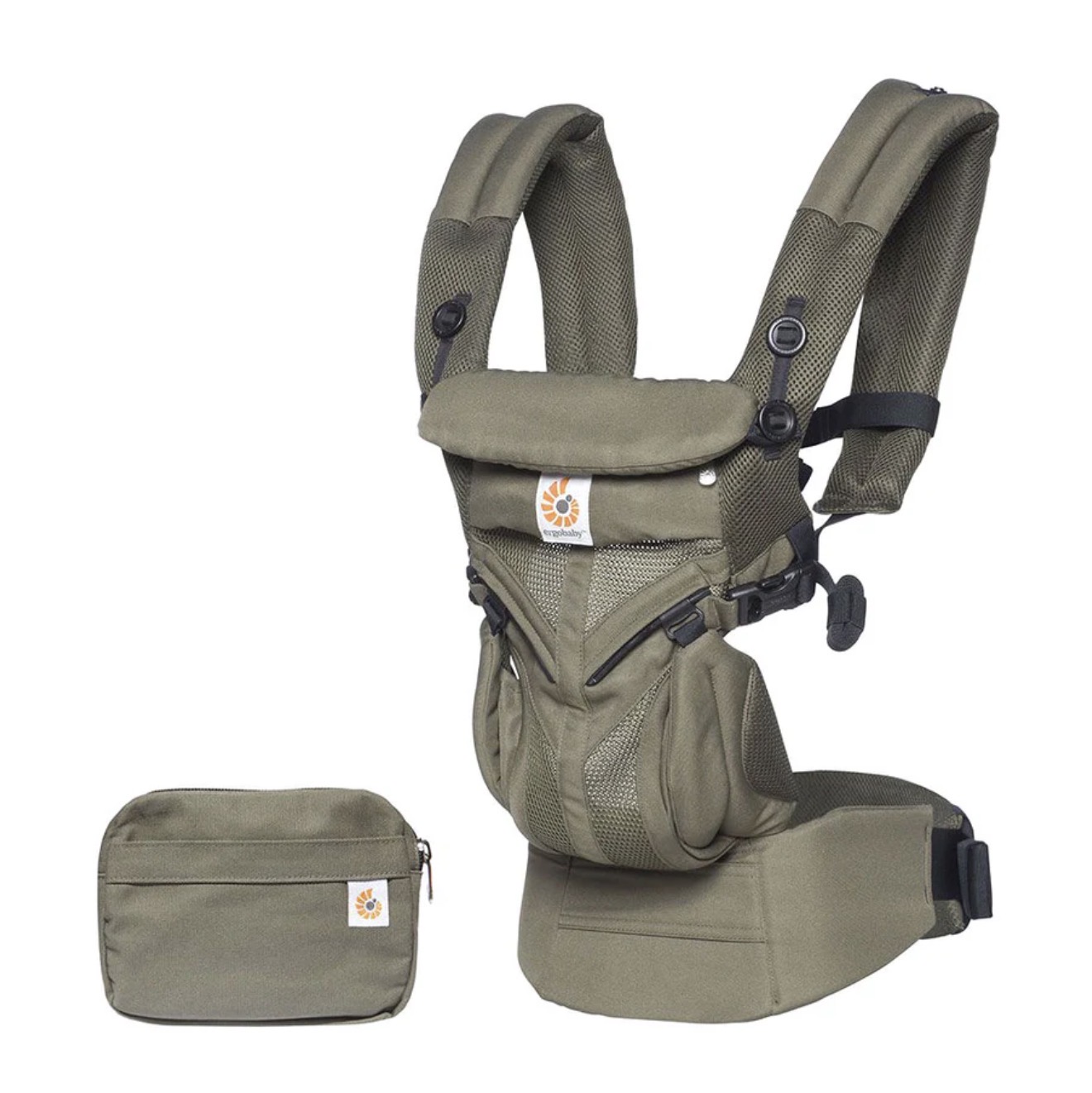 Ergobaby OMNI 360 ორიგინალი კენგურუ /  All-In-One Cool Air Mesh khaki green