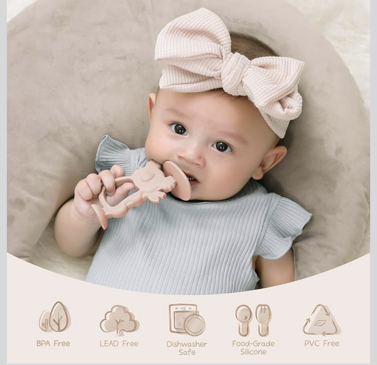 Moonkie Teething Toy ვარდისფერი