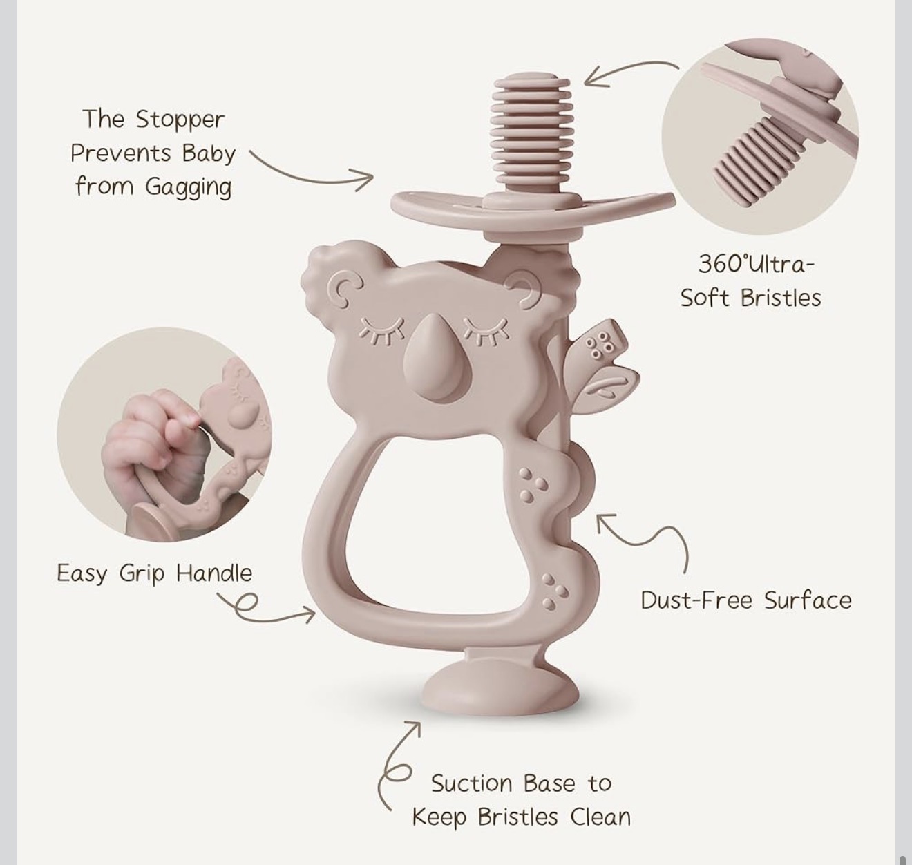 Moonkie Teething Toy ვარდისფერი